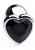 XR Brands Booty Sparks Black Heart Gem Anal Plug metall stål plugg med svart diamant hjärta i botten