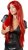 Cottelli Accessories Long Straight Red Wig snygg sexig polyester lång röd peruk rakt hår