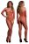 Le Désir Bodystocking Long-Sleeved and Lace Peach långärmad snygg sexig stretchig bekväm spets kropps strumpa one size
