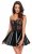 Noir Handmade Lace Corset Dress snygg sexig spets korsett lack läder kjol strapless klänning axelbandslös