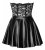 Noir Handmade Lace Corset Dress snygg sexig spets korsett lack läder kjol strapless klänning axelbandslös