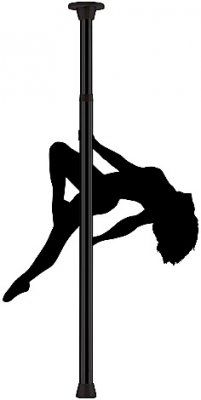 Ouch Dance Pole strippstång snygg svart silvrig skruva fast i taket