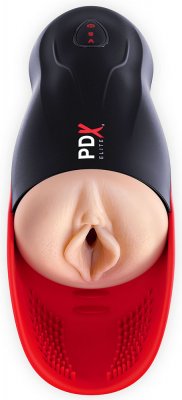 Pipedream PDX Elite Fuck-o-Matic uppladdningsbar vibrerande avsugning runk maskin apparat stimulera bollarna testiklarna pungen