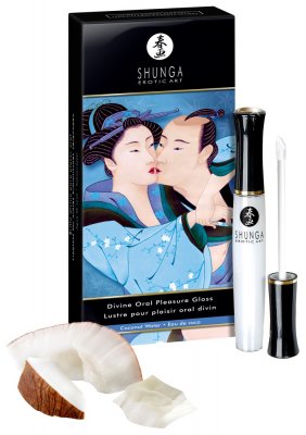 Shunga Divine Oral Pleasure Gloss transparent lusthöjande pirrande stimulerande läpp glans kokos smak