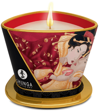Shunga Massage Candle värmande ljus ljuvlig god doft av jordgubbe